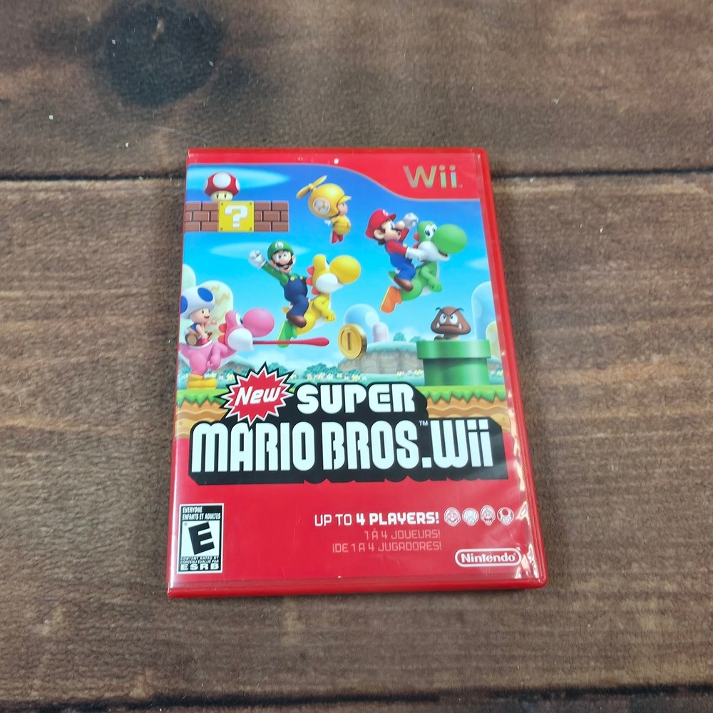 Nintendo New Super Mario Bros. Wii Kids One Size Red Good 4-Player Platformer